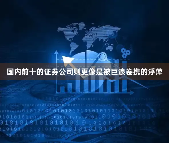 国内前十的证券公司则更像是被巨浪卷携的浮萍